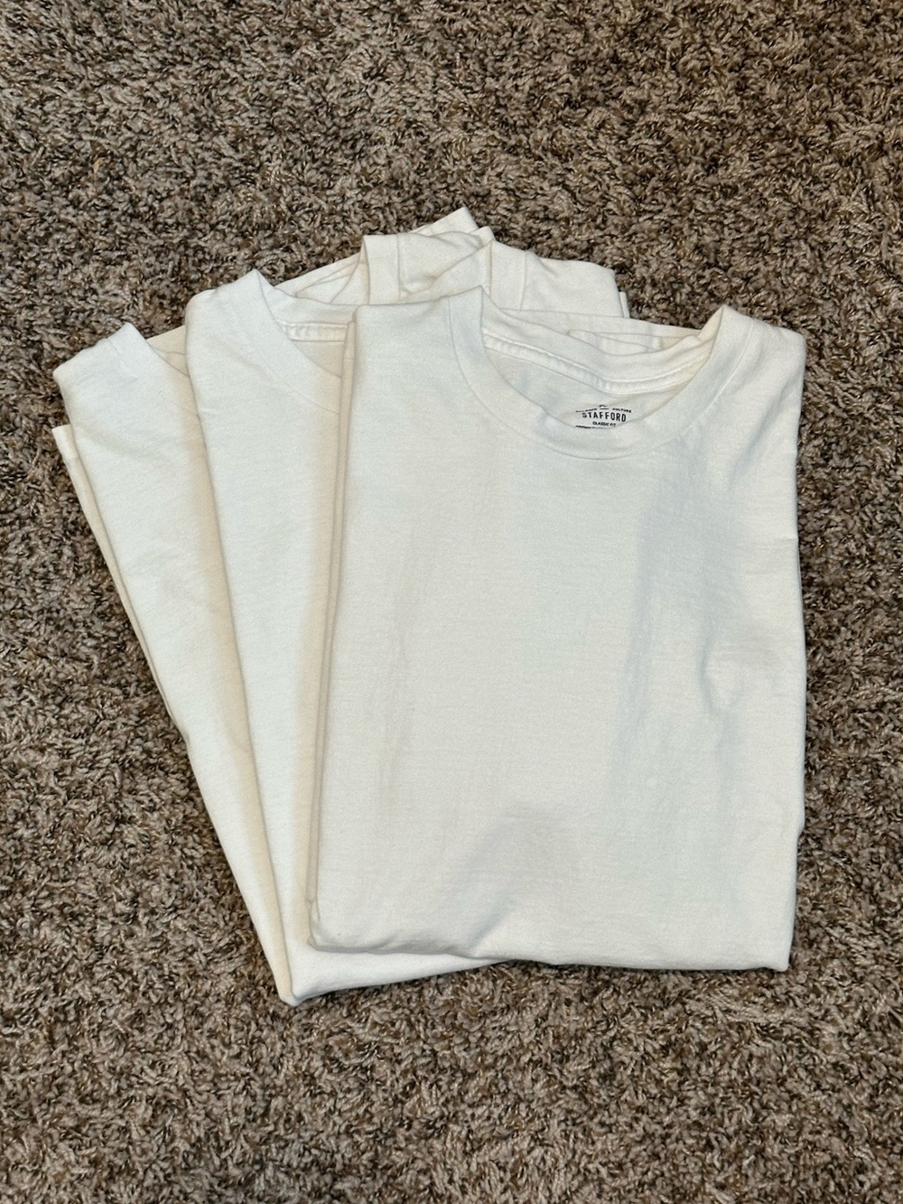 Stafford White Short Sleeve Crewneck Tee